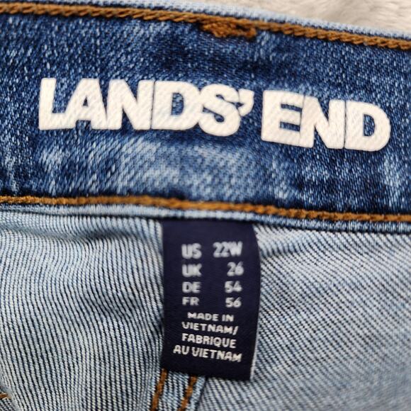 Lands End Jeans Womens 22W Blue High Rise Straight Leg Stretch Denim‎ Casual - Picture 5 of 13
